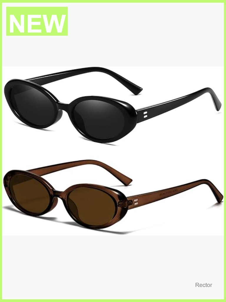 Retro Oval Sunglasses Small Vintage 90s Uv400 Protection